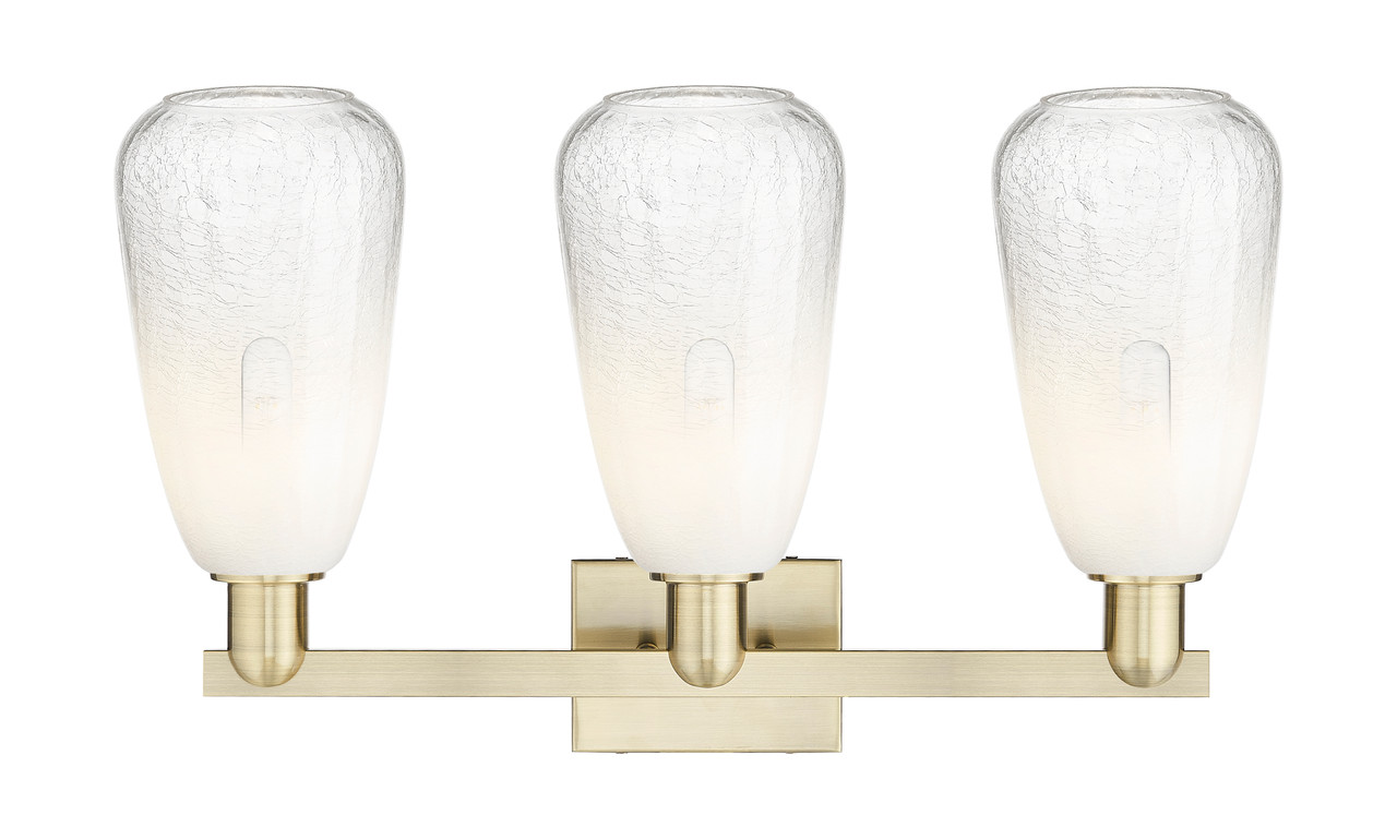 INNOVATIONS 716-3W-AB-G480-6OP Brookhaven Almond 3-Light Bath Vanity Light Antique Brass