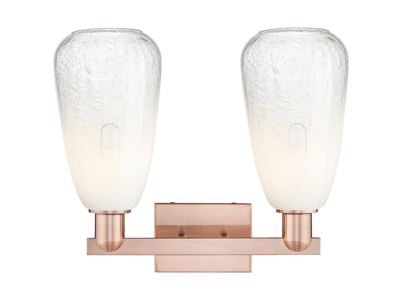INNOVATIONS 716-2W-AC-G480-6OP Brookhaven Almond 2-Light Bath Vanity Light Antique Copper