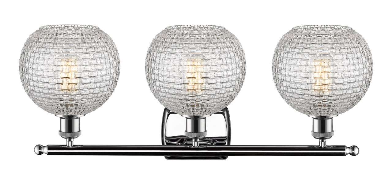 INNOVATIONS 516-3W-PC-G122C-8CL Athens 3-Light Bath Vanity Light Polished Chrome