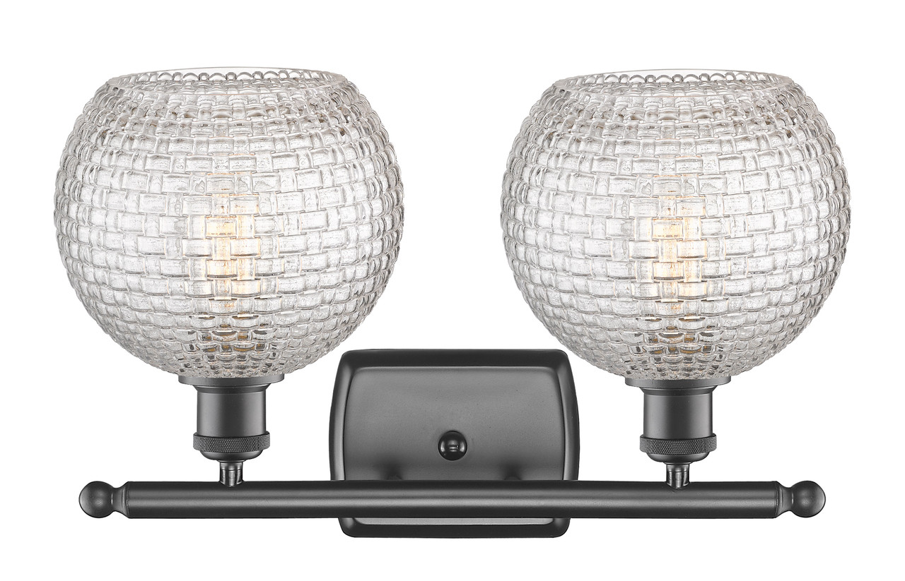 INNOVATIONS 516-2W-OB-G122C-8CL Athens 2-Light Bath Vanity Light Oil Rubbed Bronze