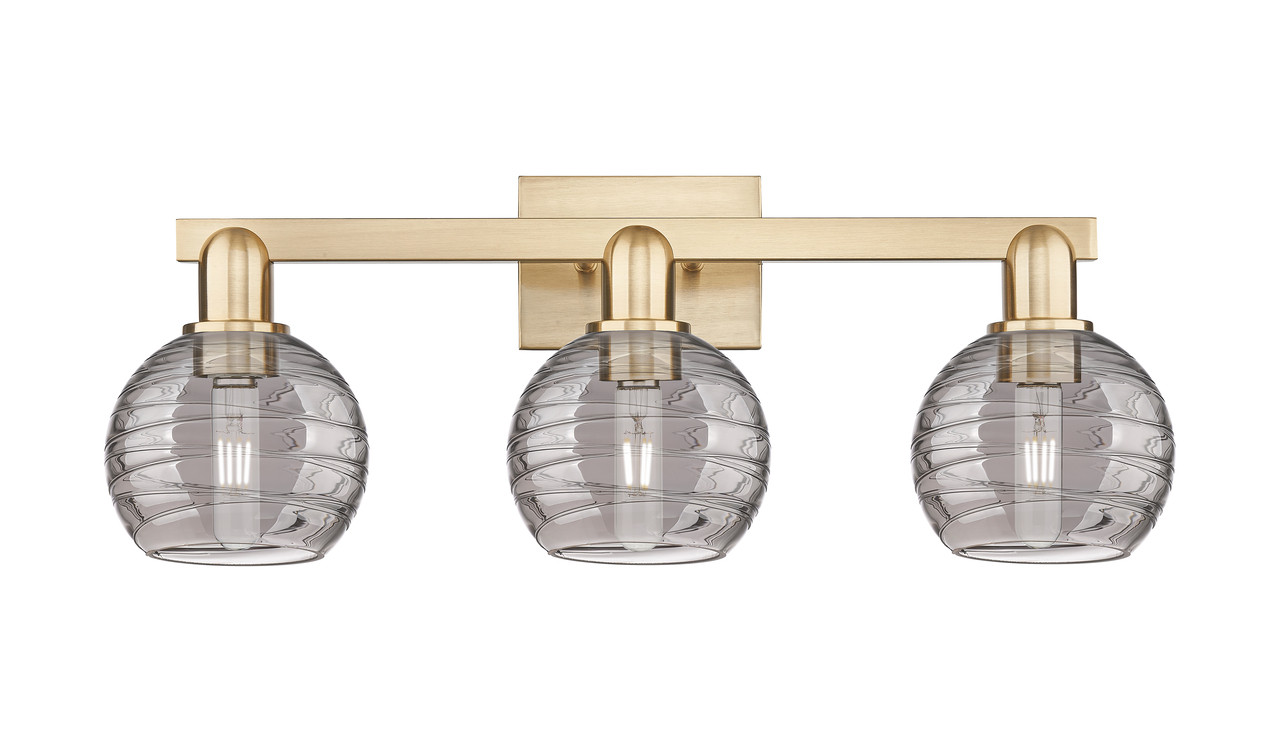 INNOVATIONS 716-3W-CB-G1213-6SM Athens Deco Swirl 3-Light Bath Vanity Light Champagne Bronze