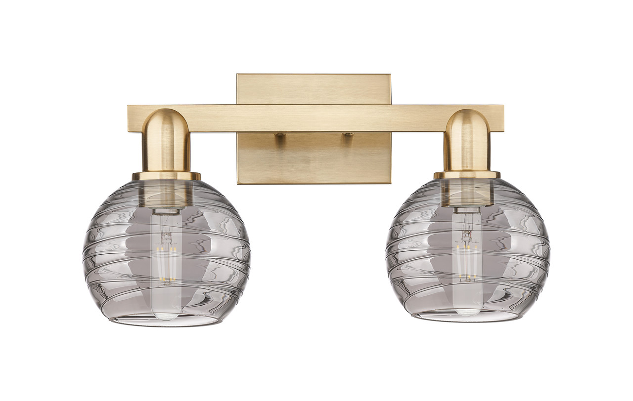 INNOVATIONS 716-2W-CB-G1213-6SM Athens Deco Swirl 2-Light Bath Vanity Light Champagne Bronze