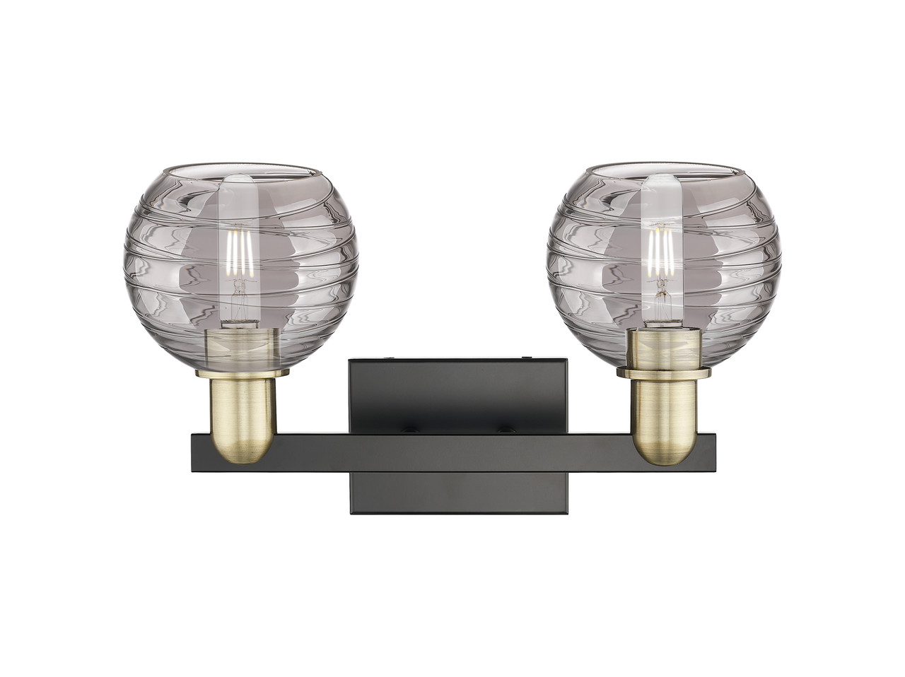 INNOVATIONS 716-2W-BAB-G1213-6SM Athens Deco Swirl 2-Light Bath Vanity Light Black Antique Brass