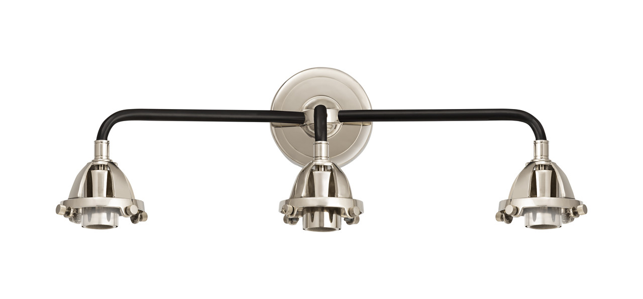 INNOVATIONS 288-3W-BPN Nouveau 2 3-Light Bath Vanity Light Black Polished Nickel