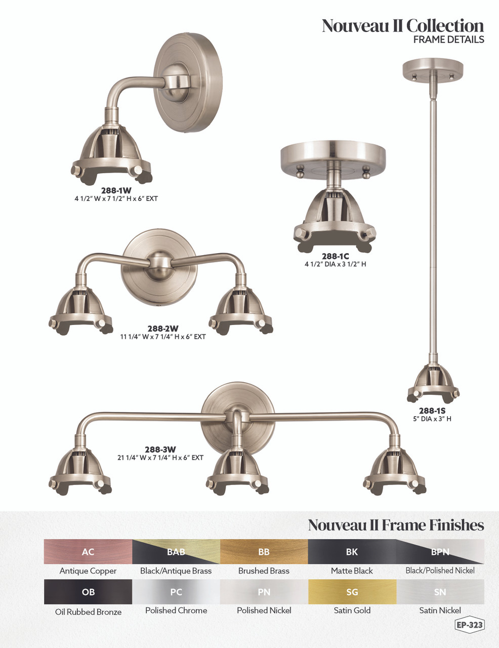 INNOVATIONS 288-2W-BAB Nouveau 2 2-Light Bath Vanity Light Black Antique Brass