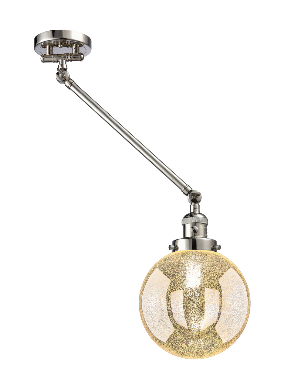 INNOVATIONS 237-PN-G208-8 Beacon 1-Light Swing Arm Polished Nickel