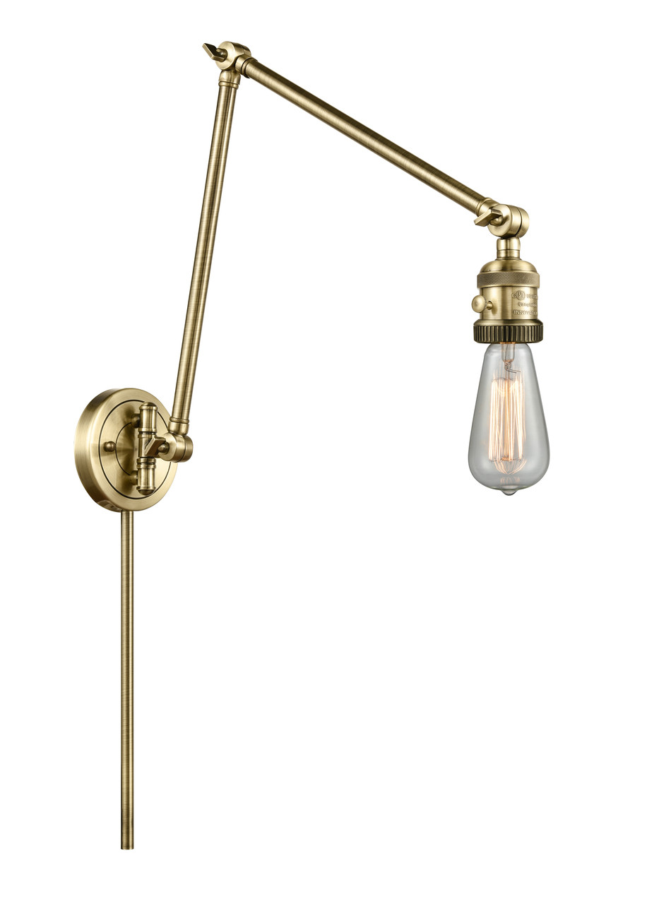 INNOVATIONS 238-AB-G208-12 Beacon 1-Light Swing Arm Antique Brass