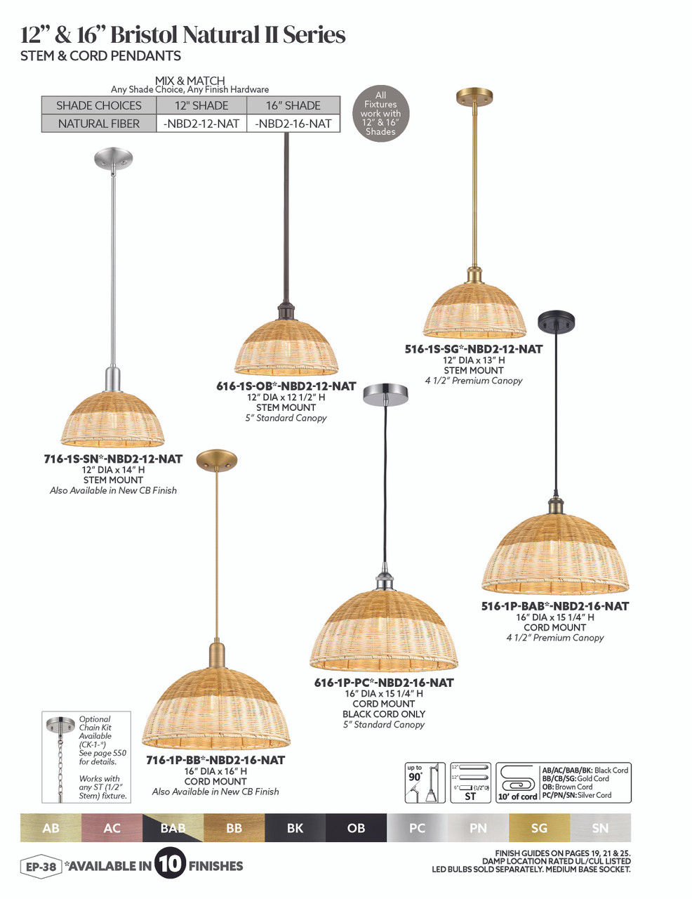 INNOVATIONS 616-1P-BK-NBD2-16-NAT Natural Ballston Dome 1-Light Mini Pendant Matte Black