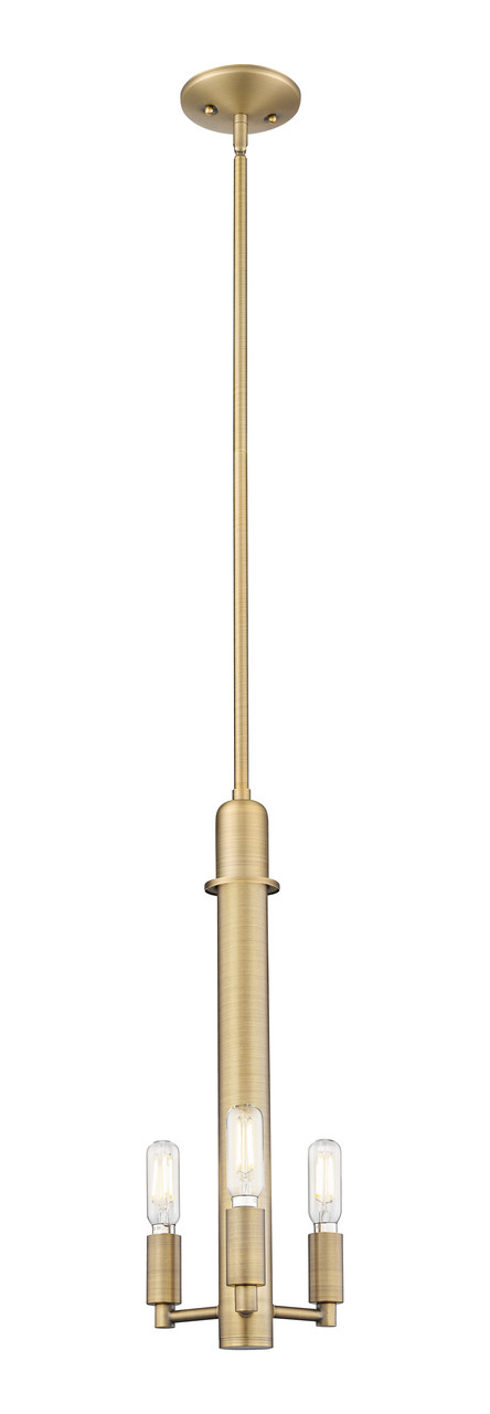 INNOVATIONS 716-3S-BB-G559-12ME Bridal Veil 1-Light Mini Pendant Brushed Brass