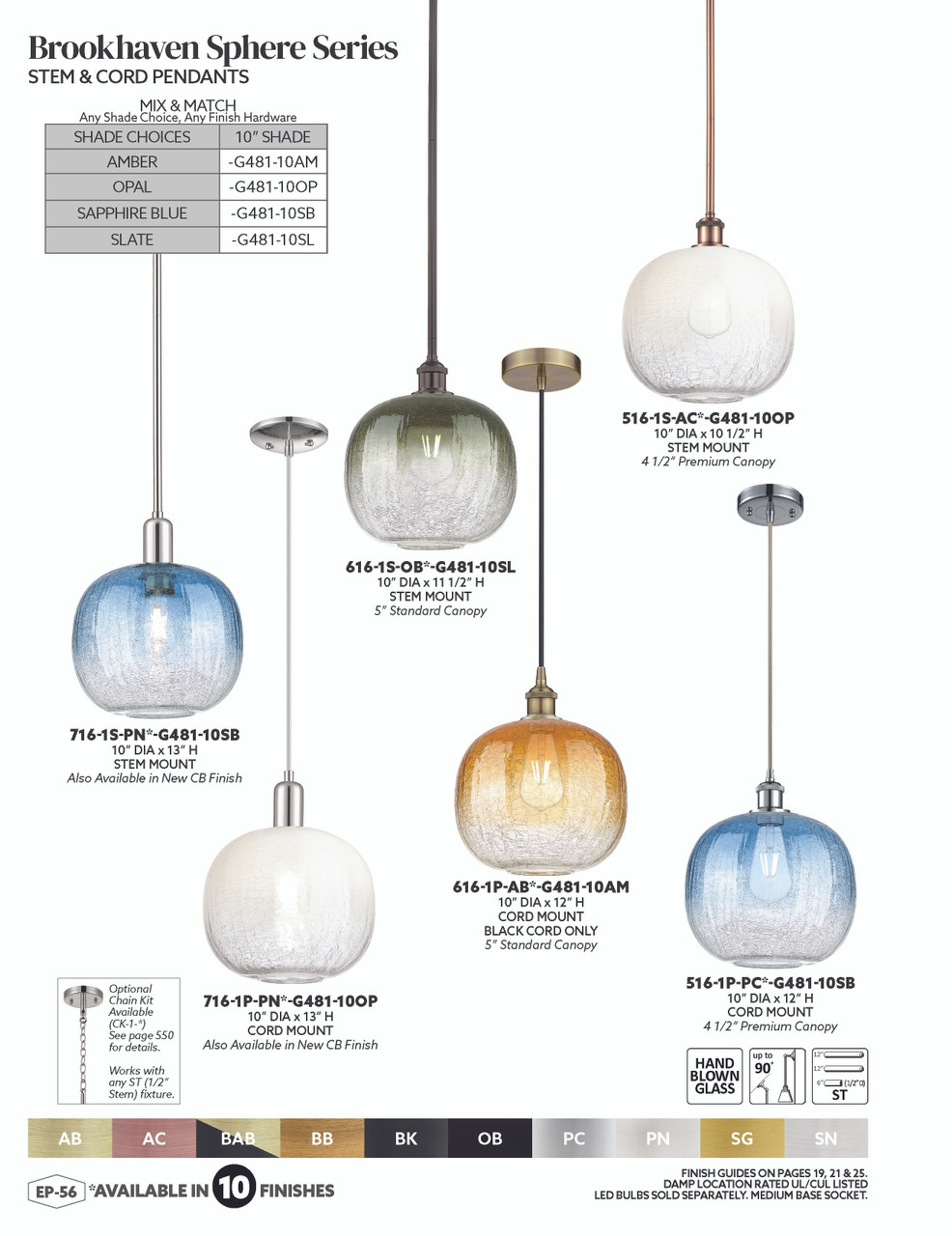 INNOVATIONS 716-1S-SG-G481-10SL Brookhaven Sphere 1-Light Mini Pendant Satin Gold