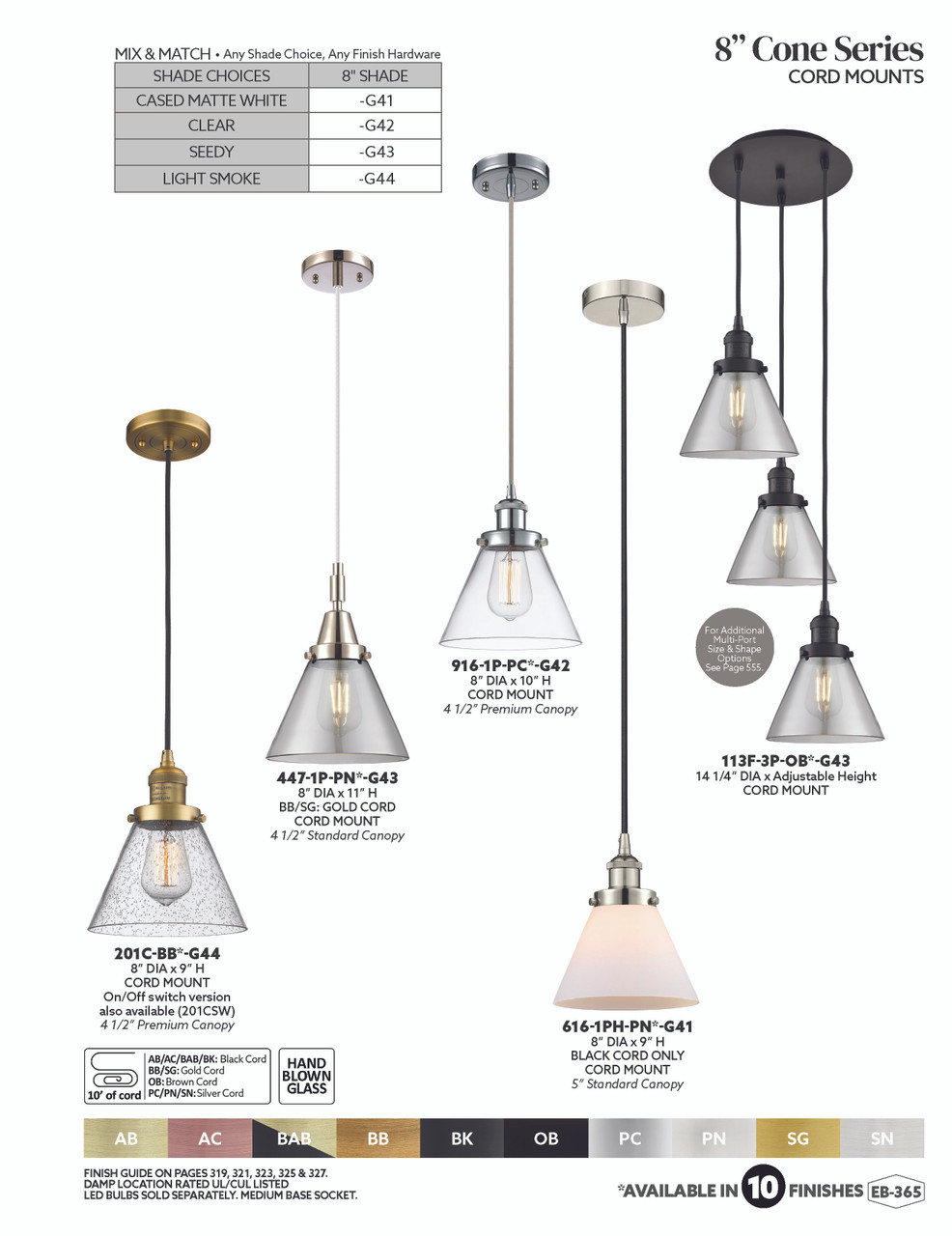 INNOVATIONS 447-1P-AB-G43 Cone 1-Light Mini Pendant Antique Brass