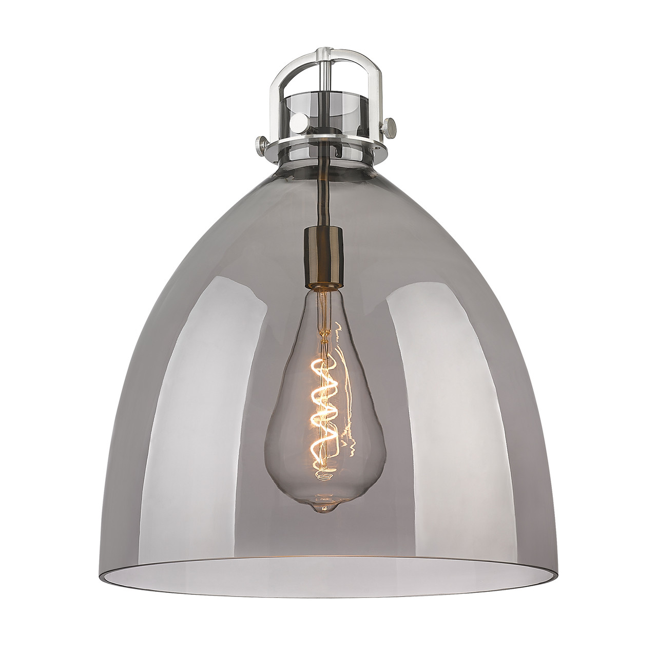 INNOVATIONS 411-1SL-CB-G412-18SM Newton Bell 1-Light Pendant Champagne Bronze