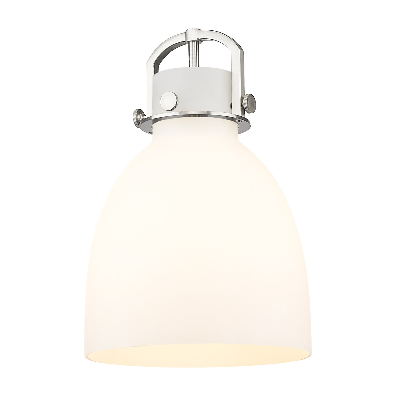 INNOVATIONS 411-1SM-CB-G412-10WH Newton Bell 1-Light Mini Pendant Champagne Bronze