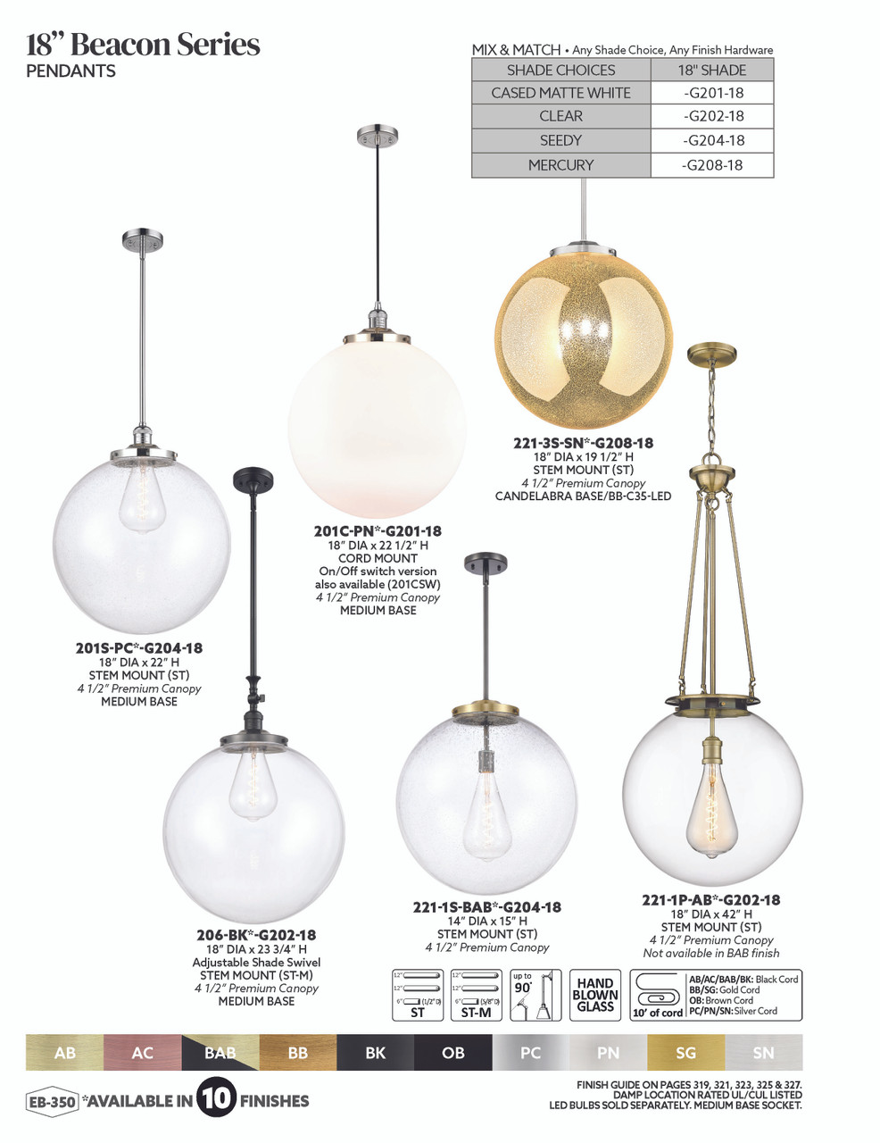 INNOVATIONS 221-3S-PC-G208-18 Beacon 3-Light Pendant Polished Chrome