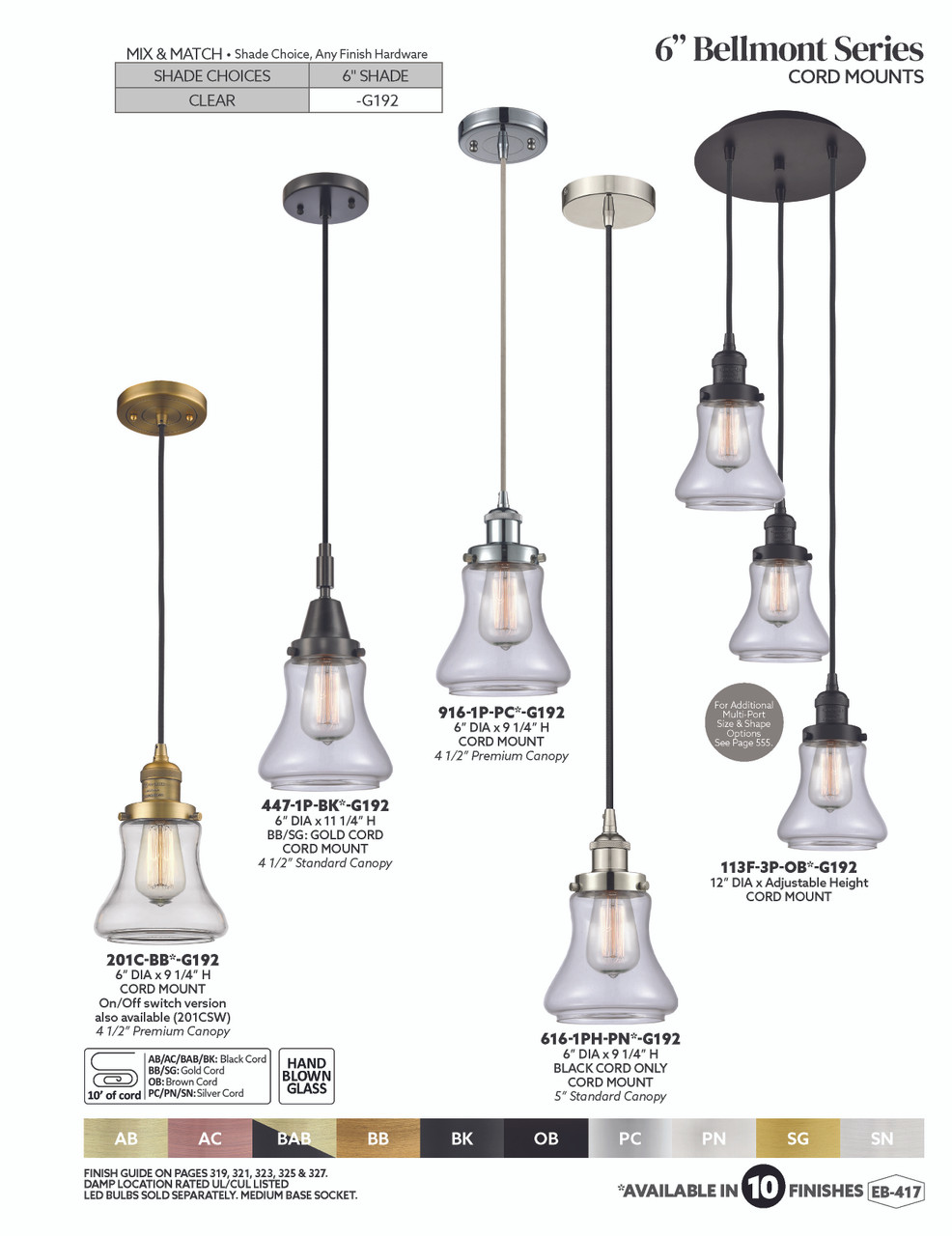 INNOVATIONS 447-1P-SN-G192 Bellmont 1-Light Mini Pendant Brushed Satin Nickel