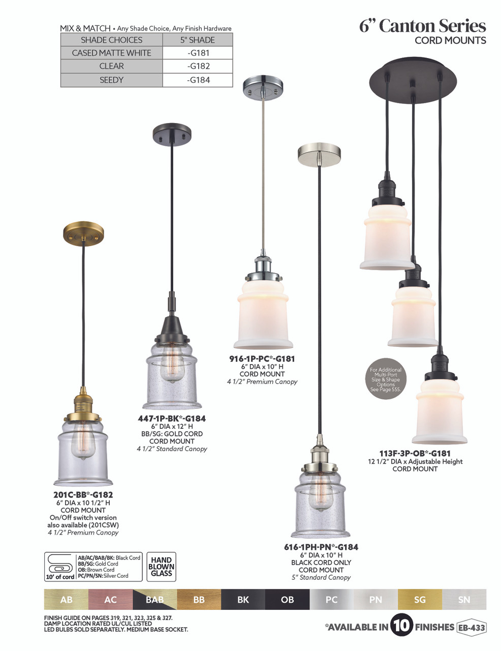 INNOVATIONS 447-1P-BK-G181 Canton 1-Light Mini Pendant Matte Black
