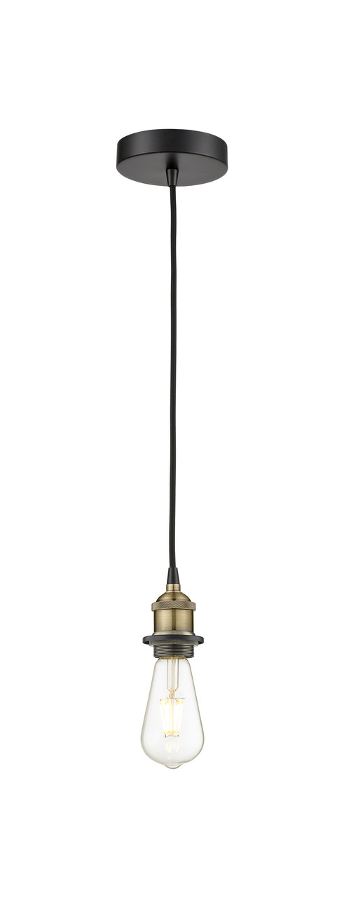 INNOVATIONS 616-1P-BAB-G128-8 Athens 1-Light Mini Pendant Black Antique Brass
