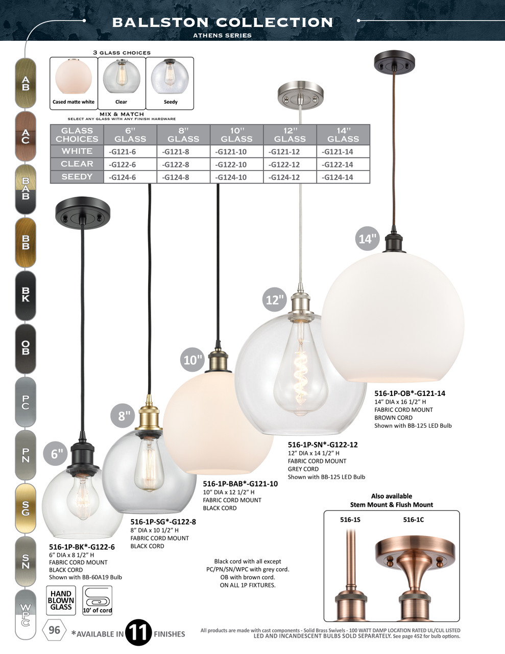 INNOVATIONS 516-1P-PN-G128-14 Athens 1-Light Pendant Polished Nickel