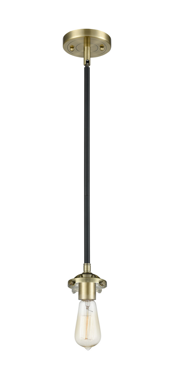 INNOVATIONS 284-1S-BAB Beacon 1-Light Mini Pendant Black Antique Brass