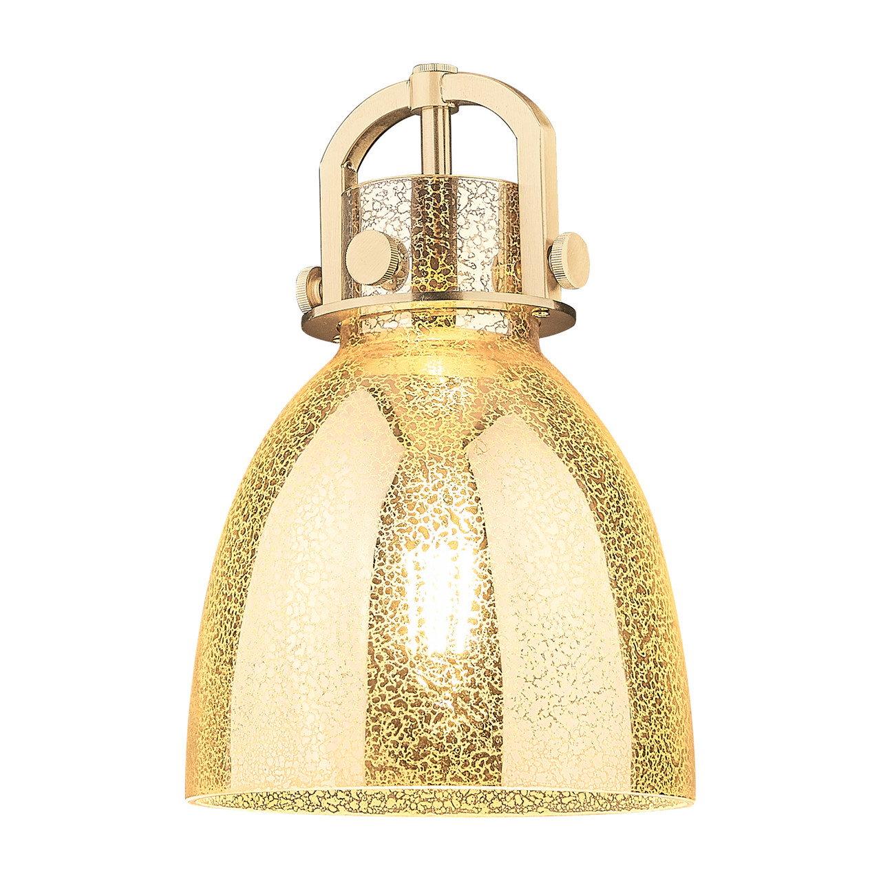 INNOVATIONS 125-410-1PS-BB-G412-8ME Newton Bell 5-Light Linear Pendant Brushed Brass