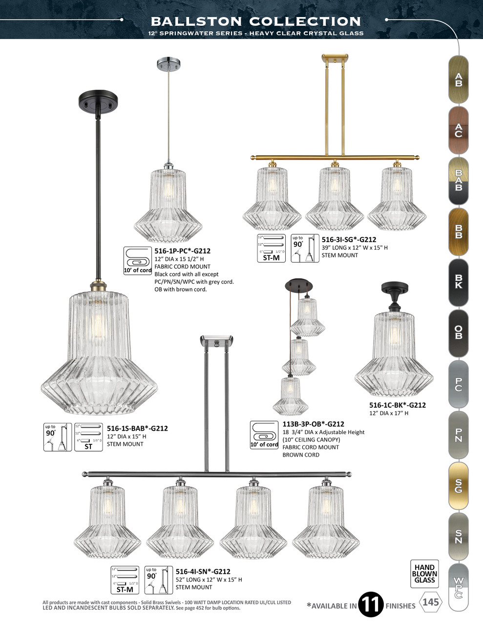 INNOVATIONS 113B-3P-AB-G212 Springwater 3-Light Multi Pendant Antique Brass