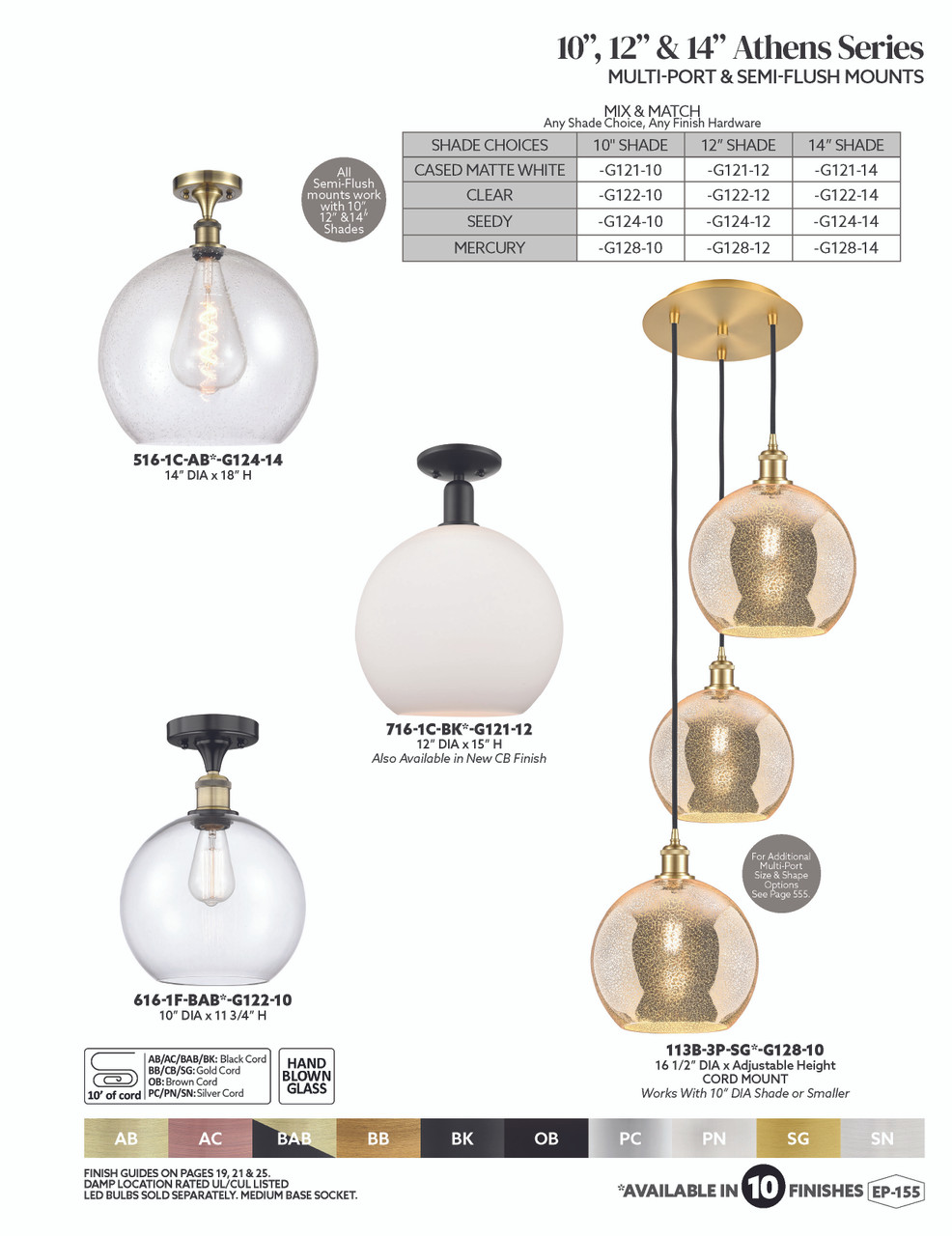 INNOVATIONS 113B-3P-AB-G128-10 Athens 3-Light Multi Pendant Antique Brass