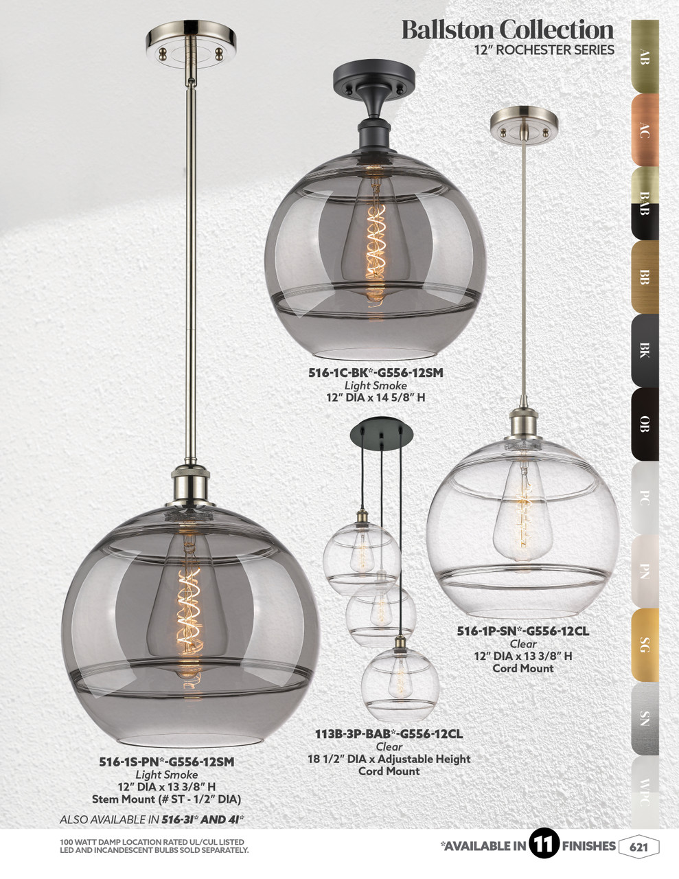 INNOVATIONS 113B-3P-SG-G556-12CL Rochester 3-Light Multi Pendant Satin Gold