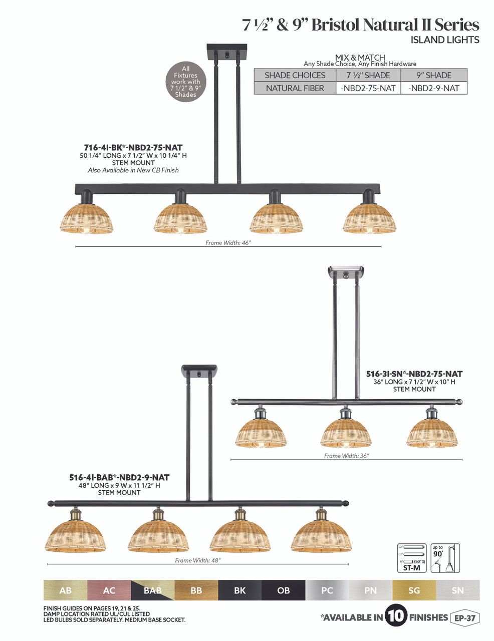 INNOVATIONS 716-4I-AB-NBD2-75-NAT Natural Ballston Dome 4-Light Island Light Antique Brass