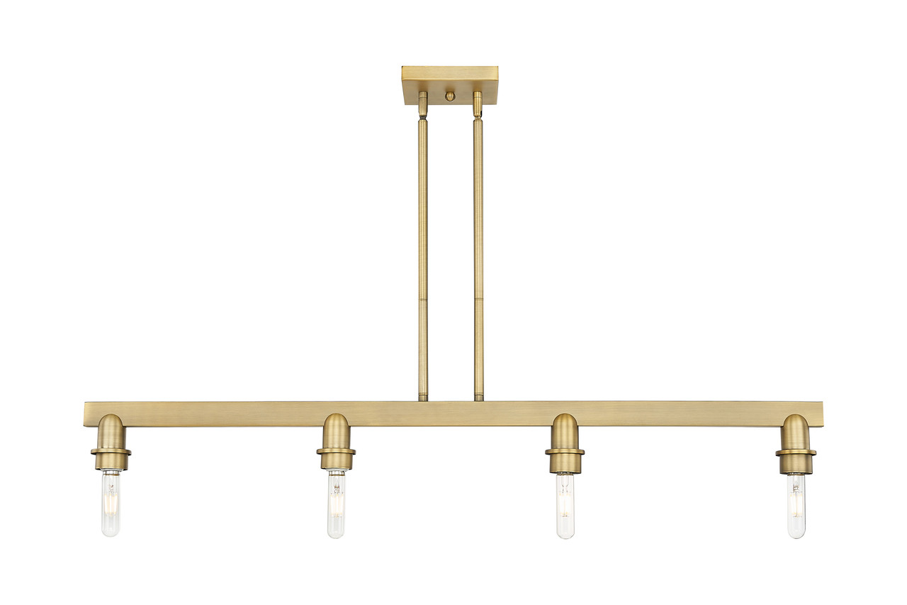 INNOVATIONS 716-4I-BB-G559-8ME Bridal Veil 4-Light Island Light Brushed Brass