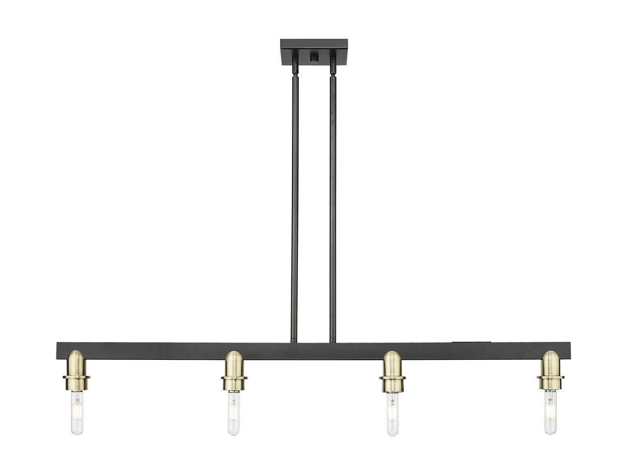 INNOVATIONS 716-4I-BAB-G480-6AM Brookhaven Almond 4-Light Island Light Black Antique Brass
