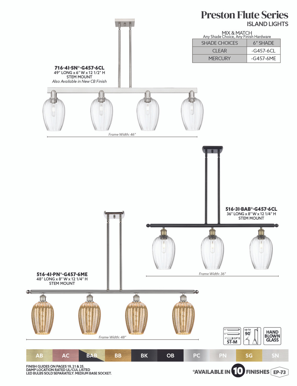 INNOVATIONS 716-4I-AC-G457-6CL Preston 4-Light Island Light Antique Copper