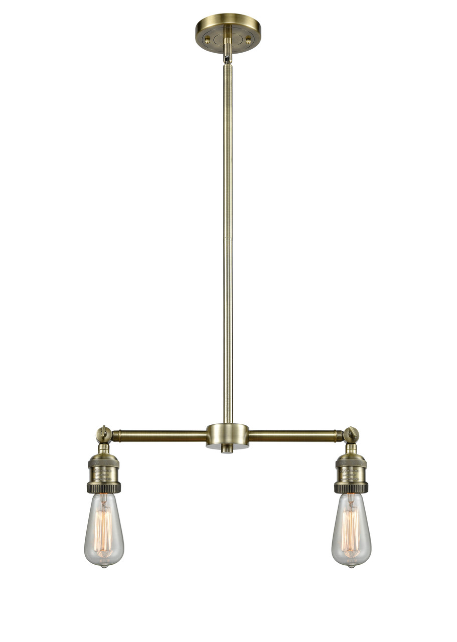 INNOVATIONS 209-AB-G208-12 Beacon 2-Light Island Light Antique Brass