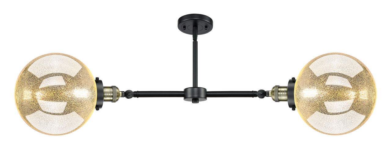 INNOVATIONS 209-BAB-G208-10 Beacon 2-Light Island Light Black Antique Brass