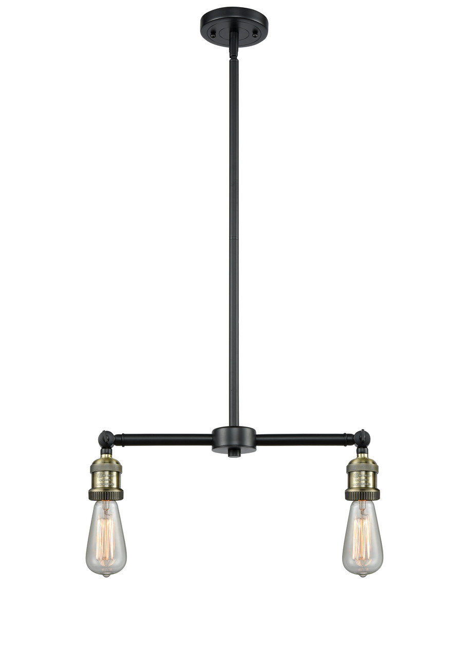 INNOVATIONS 209-BAB-M13-AB Appalachian 2-Light Island Light Black Antique Brass