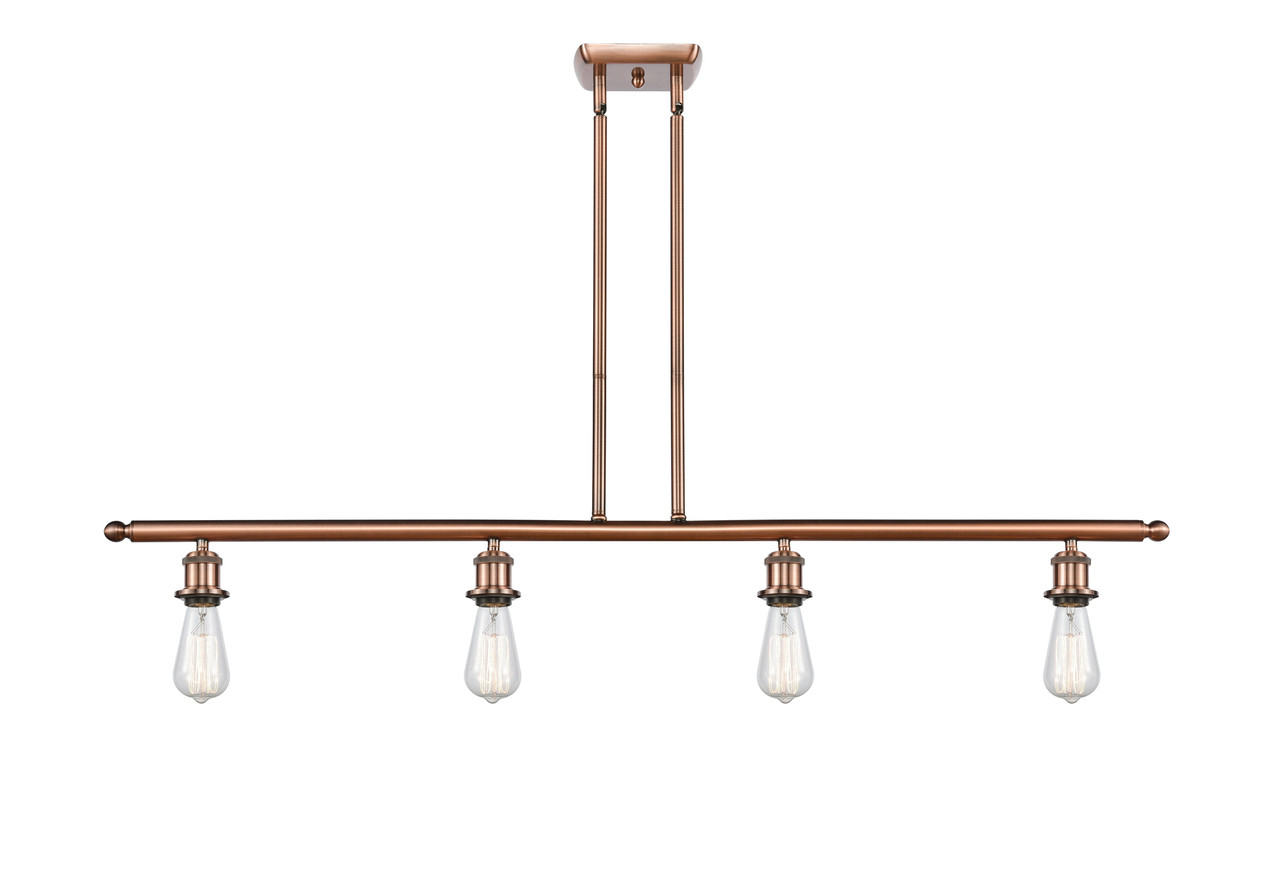 INNOVATIONS 516-4I-AC-G559-8SM Bridal Veil 4-Light Island Light Antique Copper