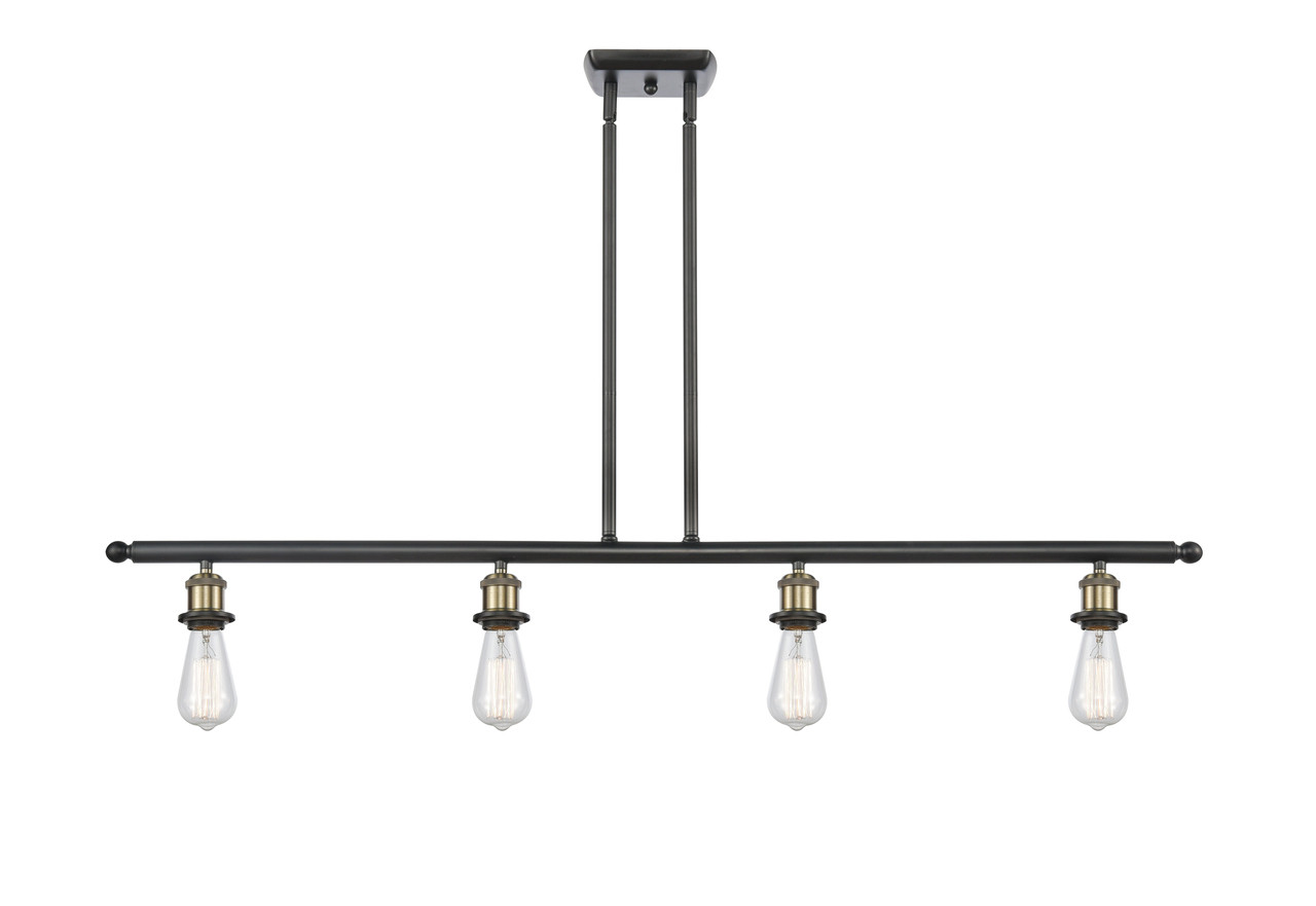 INNOVATIONS 516-4I-BAB-G559-8SDY Bridal Veil 4-Light Island Light Black Antique Brass