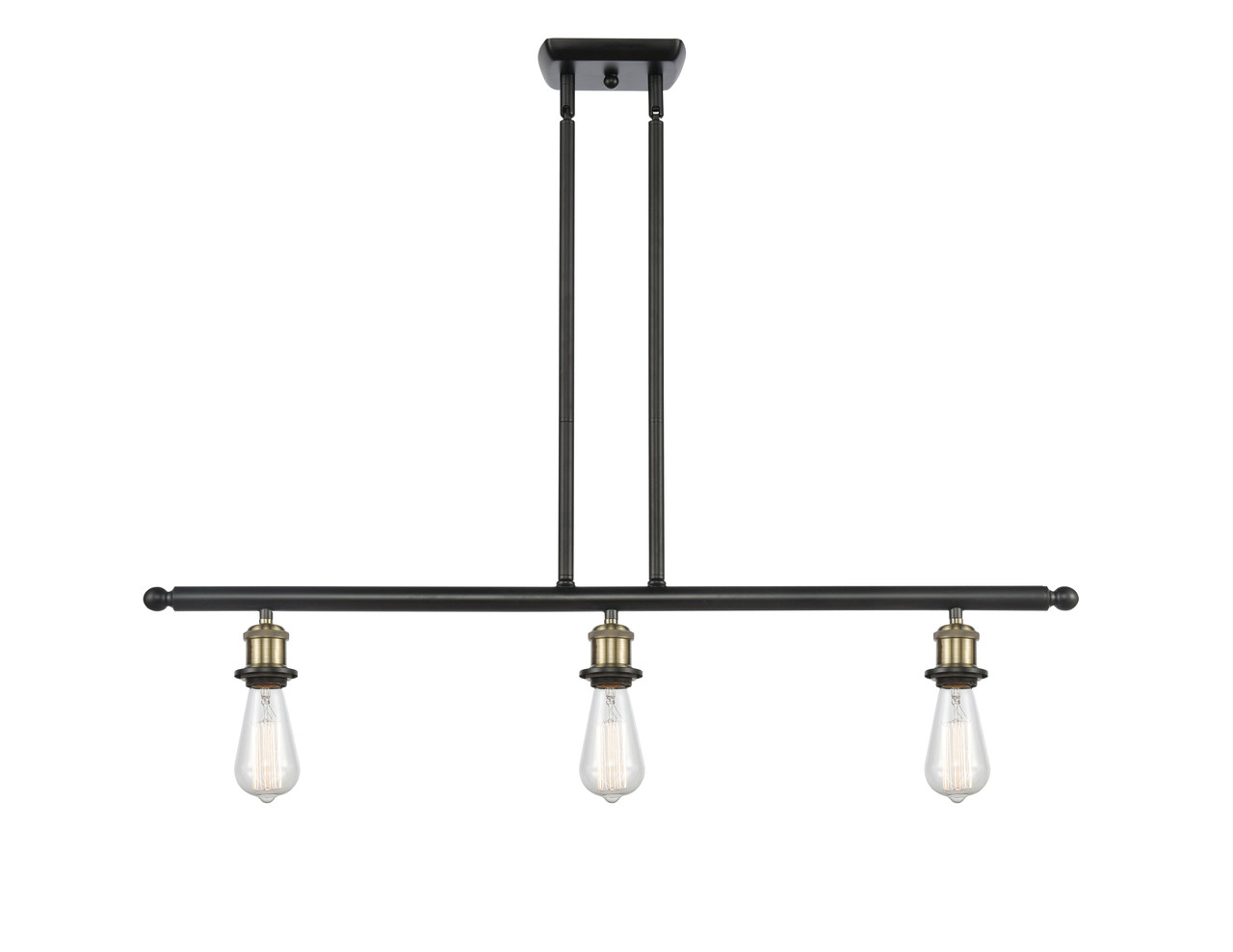INNOVATIONS 516-3I-BAB-G559-12CL Bridal Veil 3-Light Island Light Black Antique Brass
