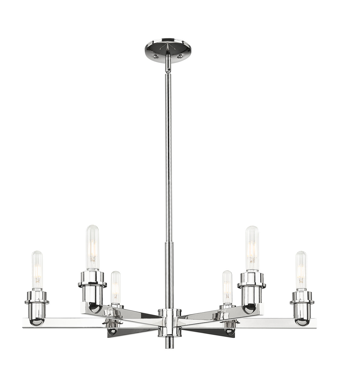 INNOVATIONS 716-6CR-PN-NBD2-75-NAT Natural Ballston Dome 6-Light Chandelier Polished Nickel