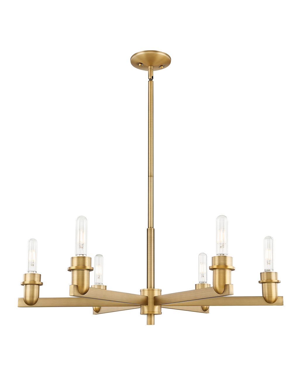 INNOVATIONS 716-6CR-BB-G559-8ME Bridal Veil 6-Light Chandelier Brushed Brass