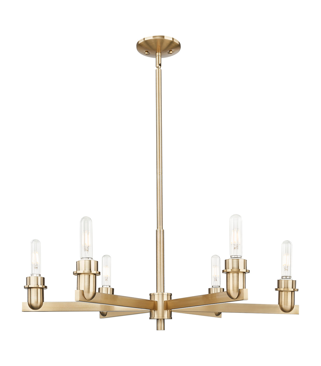 INNOVATIONS 716-6CR-CB-G483-8SL Brookhaven Globe 6-Light Chandelier Satin Nickel