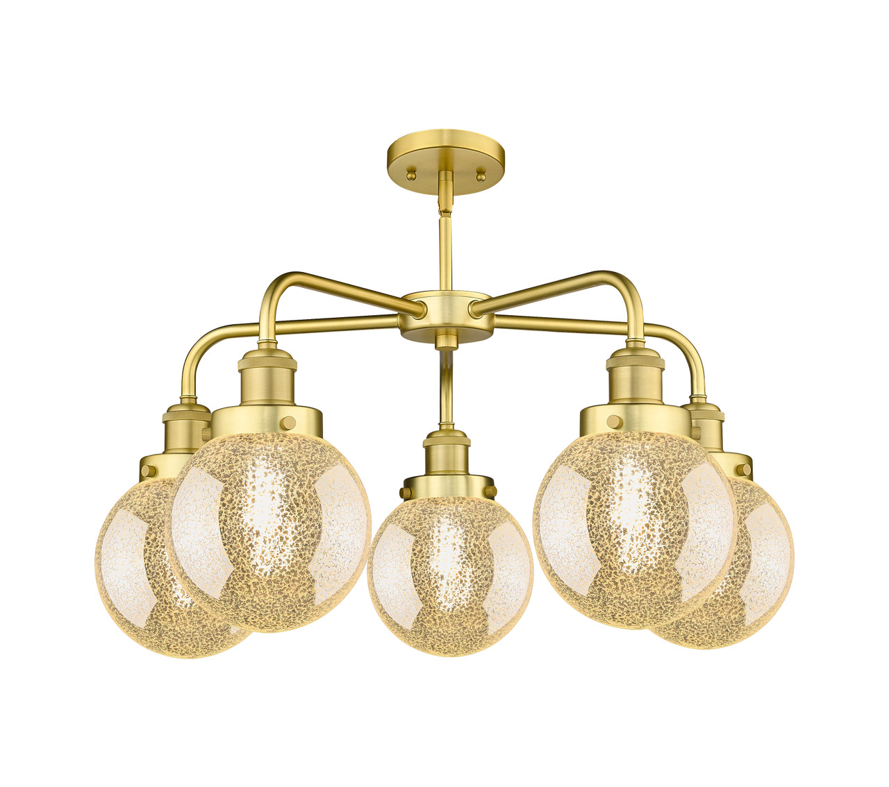 INNOVATIONS 916-5CR-SG-G208-6 Beacon 5-Light Chandelier Satin Gold