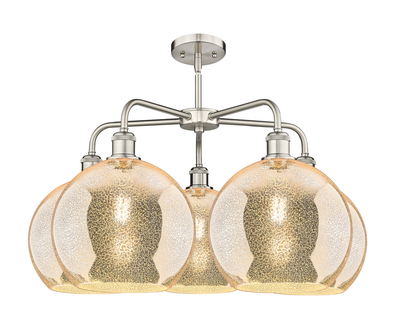 INNOVATIONS 516-5CR-SN-G128-10 Athens 5-Light Chandelier Satin Nickel