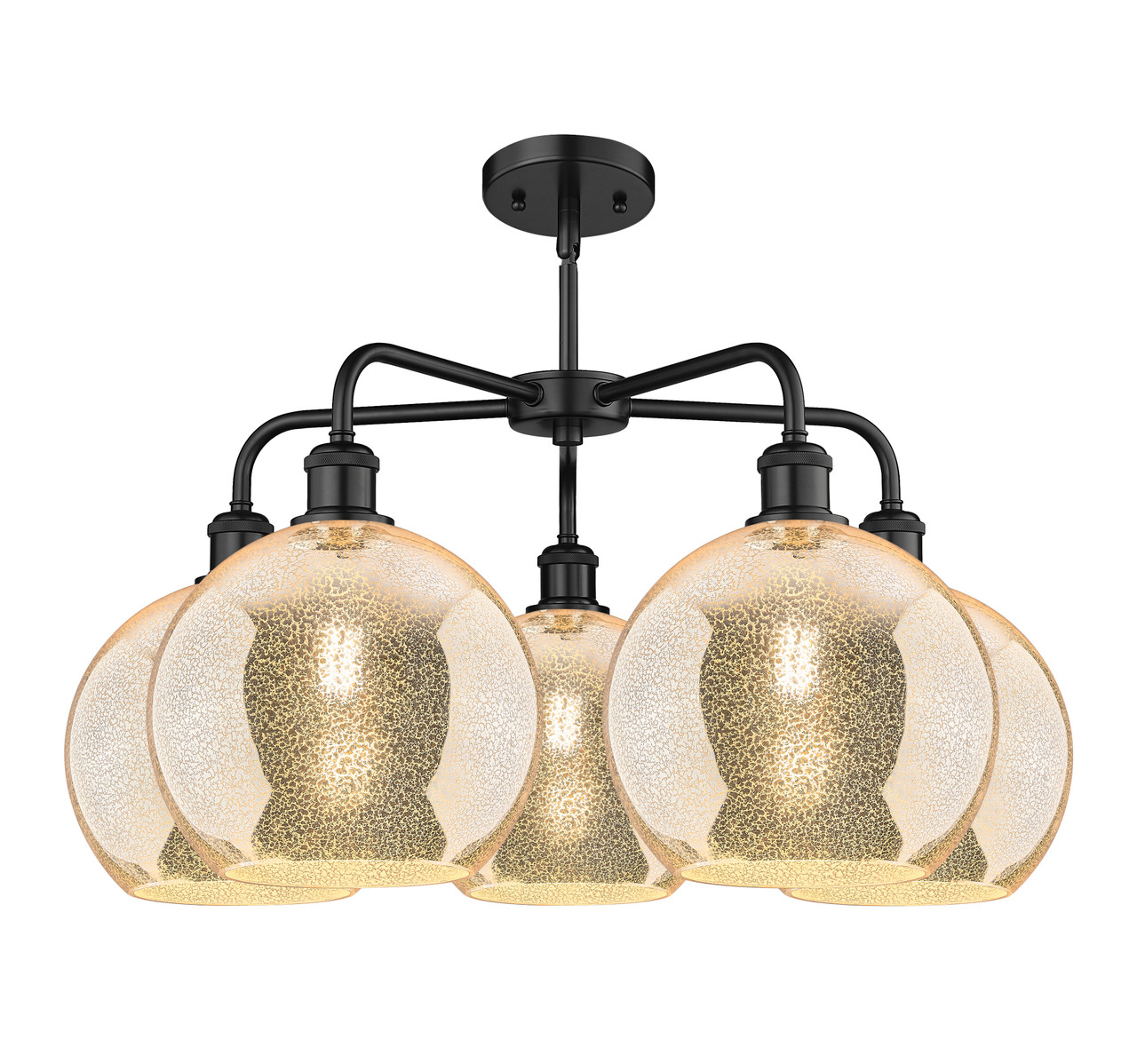 INNOVATIONS 516-5CR-BK-G128-10 Athens 5-Light Chandelier Matte Black