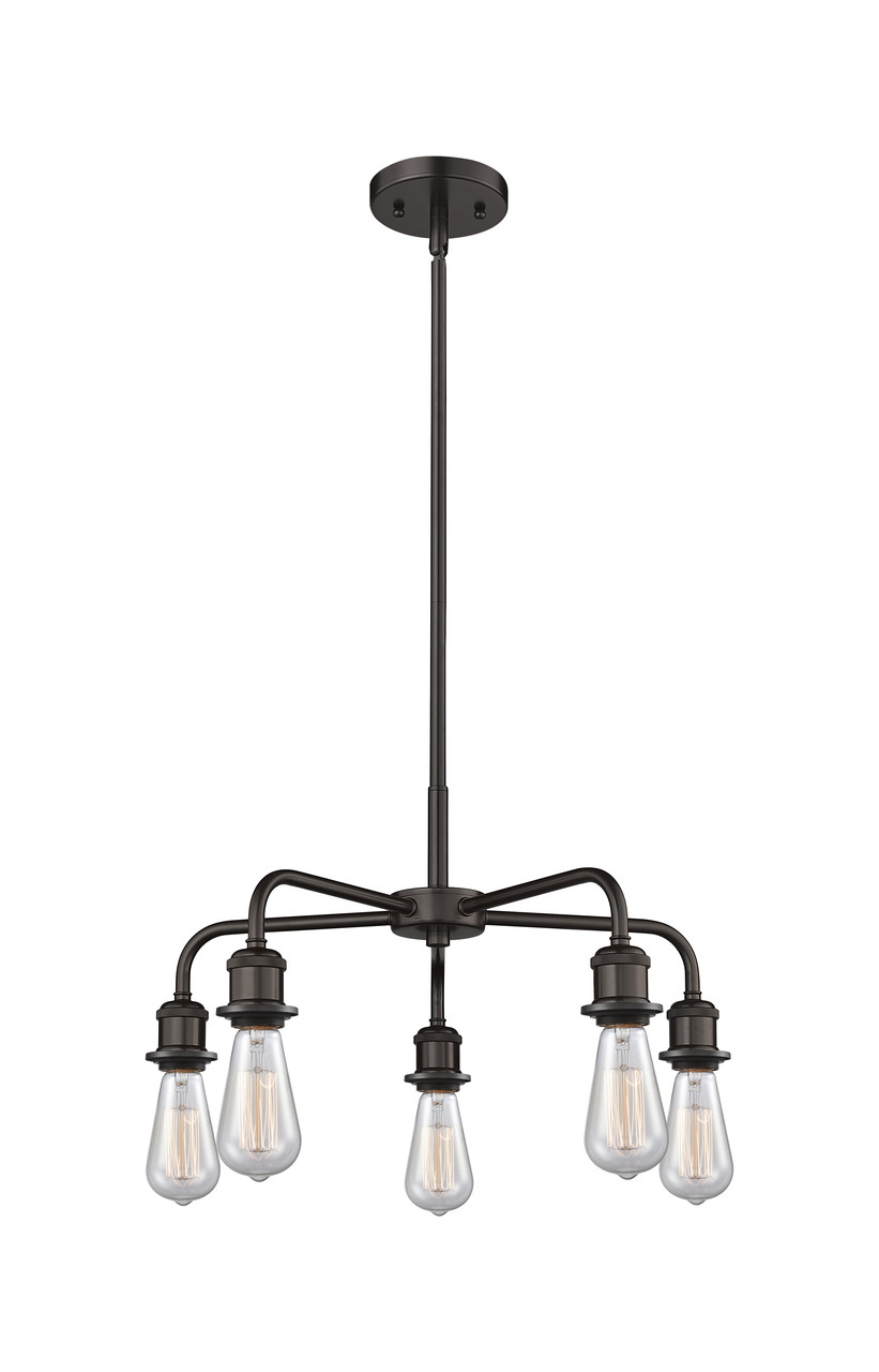 INNOVATIONS 516-5CR-OB-G559-8SDY Bridal Veil 5-Light Chandelier Oil Rubbed Bronze