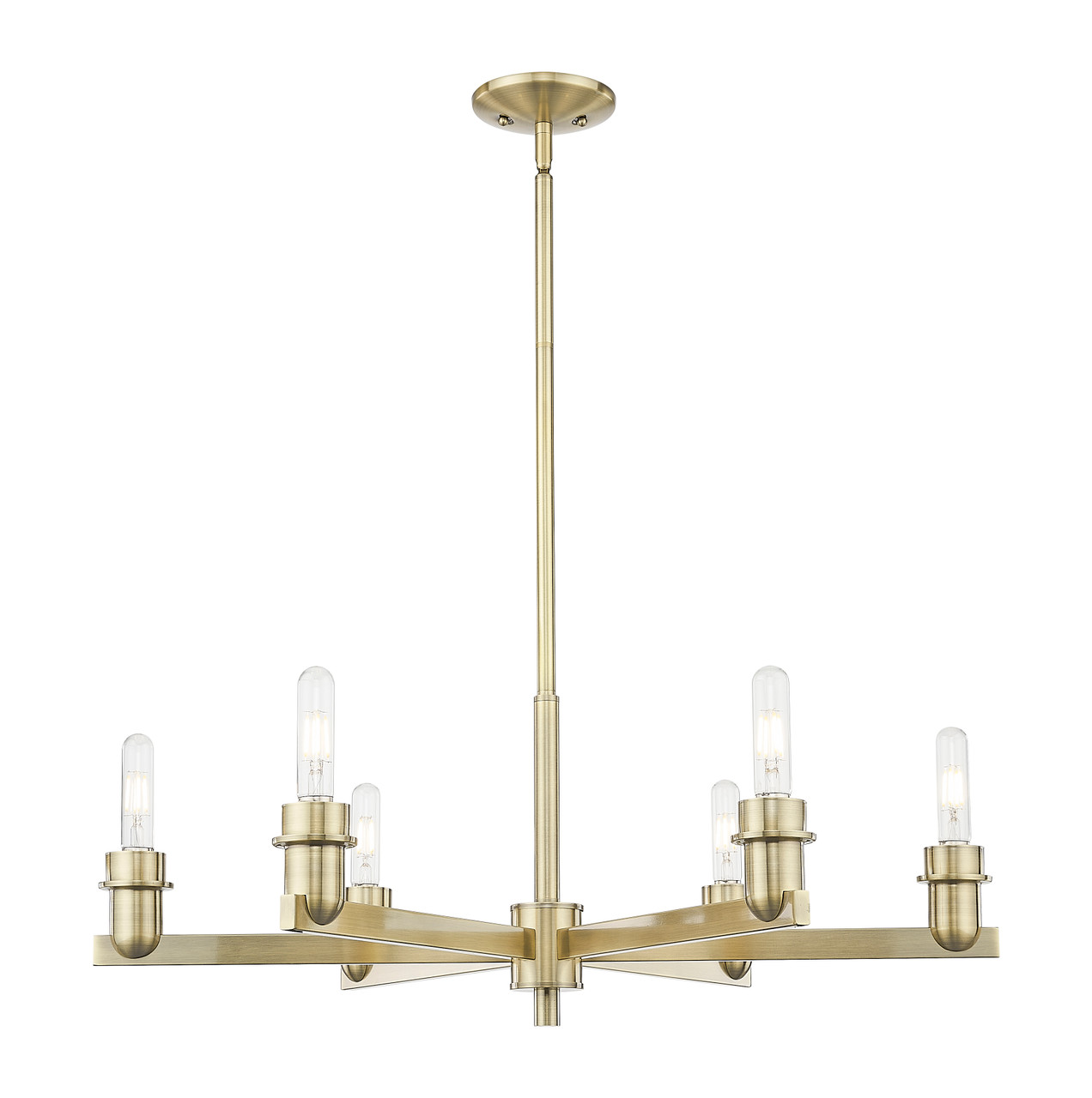 INNOVATIONS 716-6CR-AB-G483-8OP Brookhaven Globe 6-Light Chandelier Antique Brass