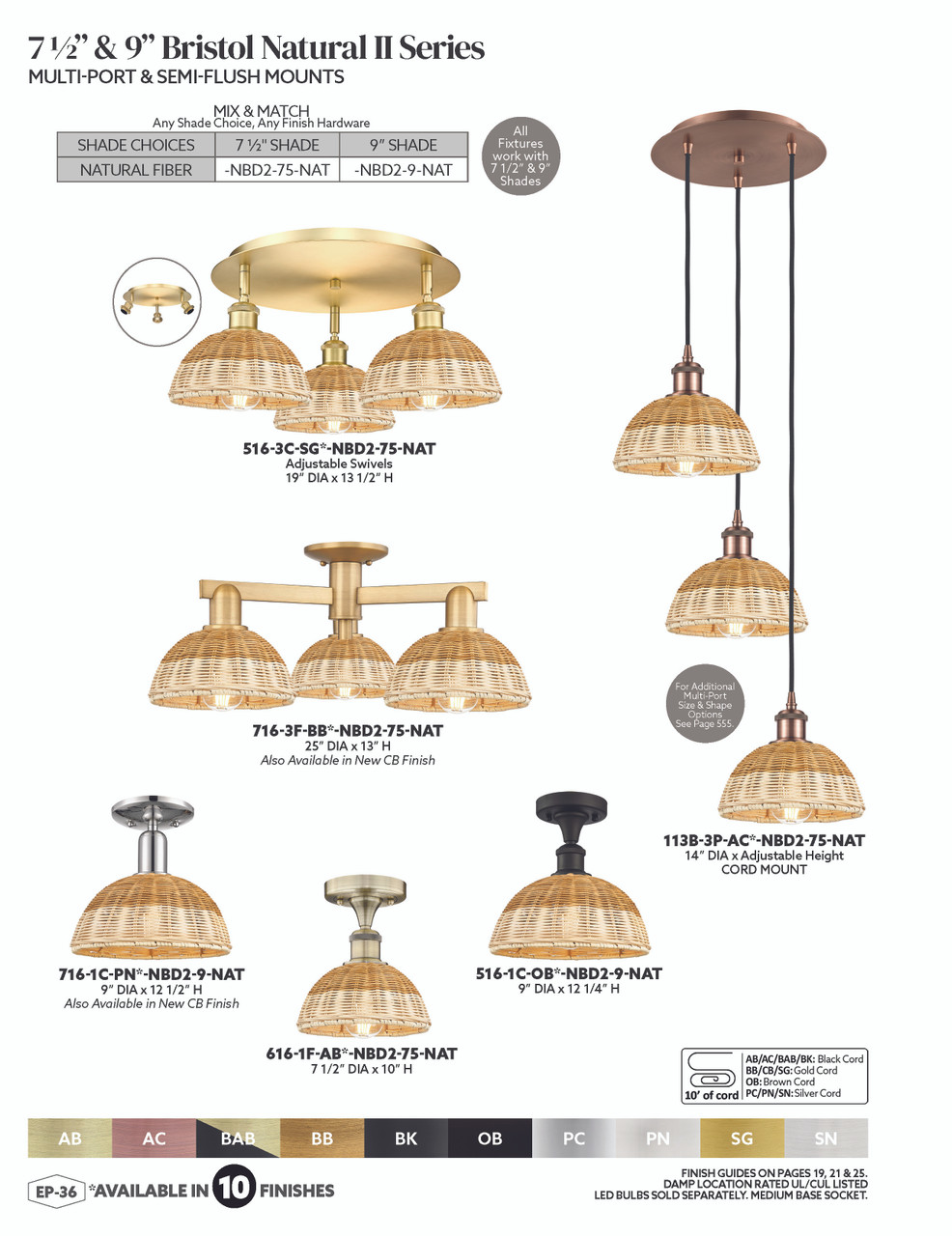 INNOVATIONS 716-3F-SG-NBD2-75-NAT Natural Ballston Dome 3-Light Semi-Flush Mount Satin Gold