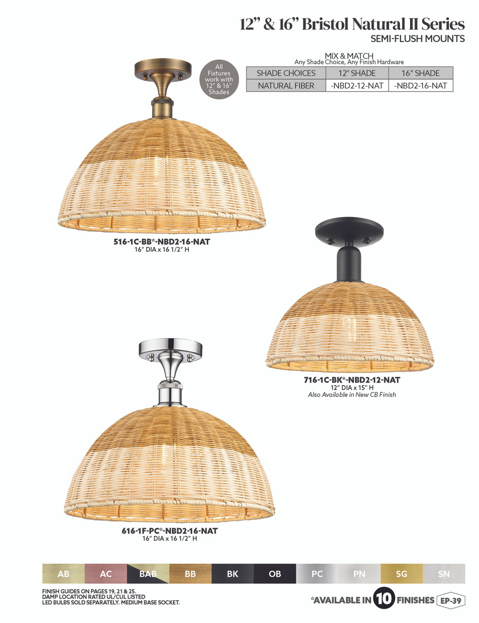 INNOVATIONS 716-1C-SG-NBD2-16-NAT Natural Ballston Dome 1-Light Semi-Flush Mount Satin Gold
