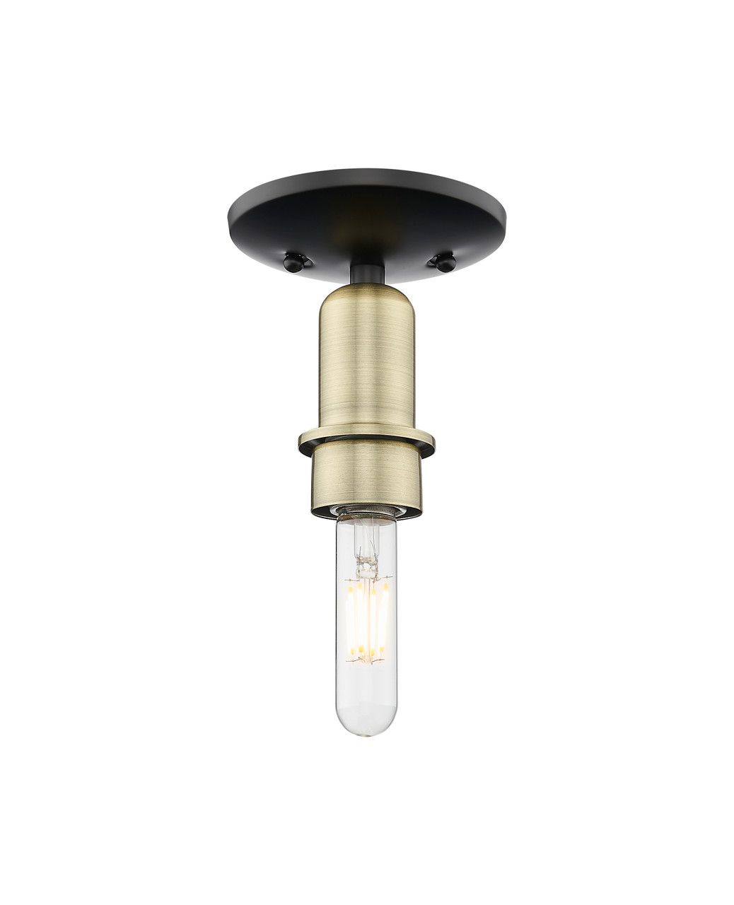 INNOVATIONS 716-1C-BAB-G559-12CL Bridal Veil 1-Light Semi-Flush Mount Black Antique Brass