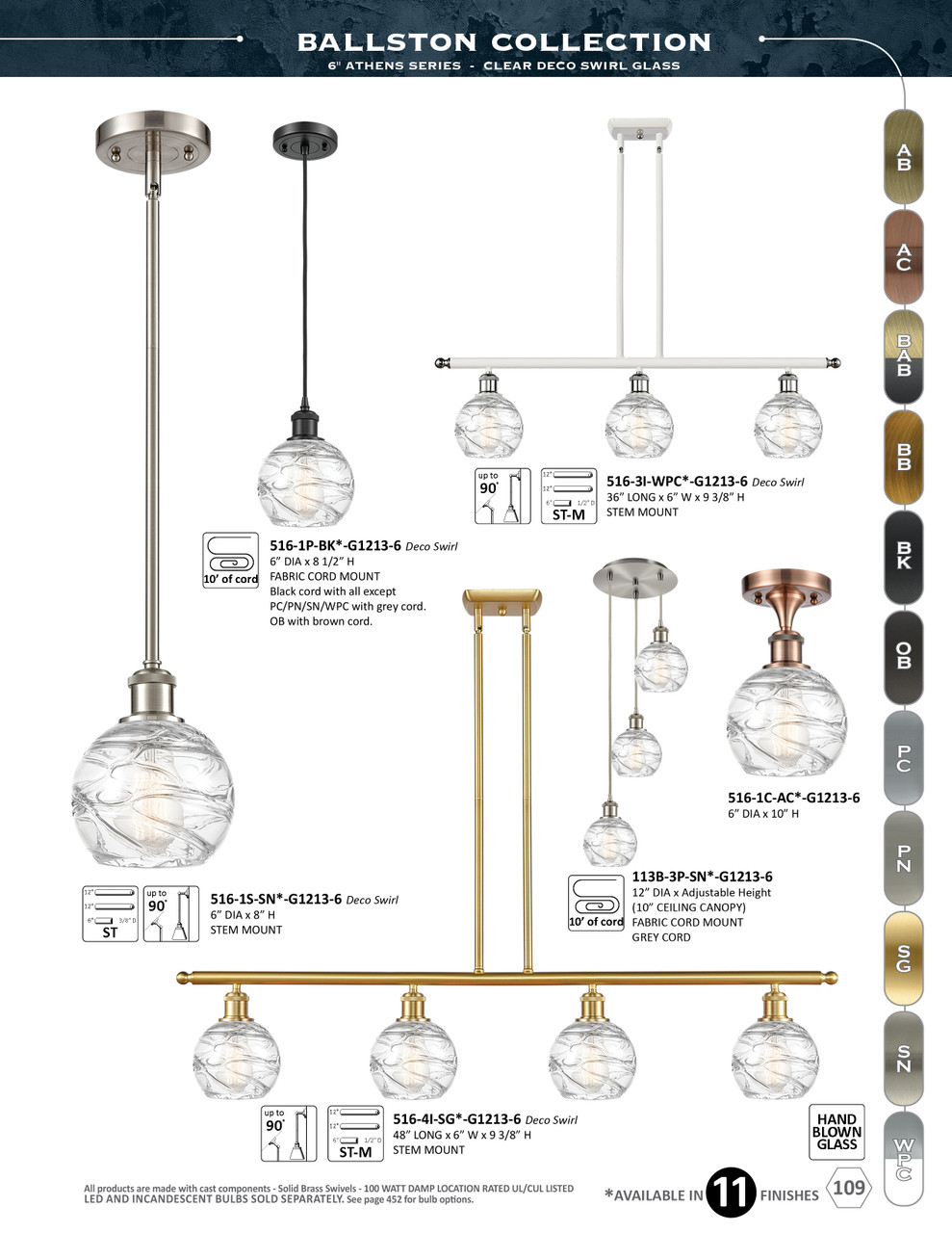 INNOVATIONS 716-3F-AC-G483-8SL Brookhaven Globe 3-Light Semi-Flush Mount Antique Copper