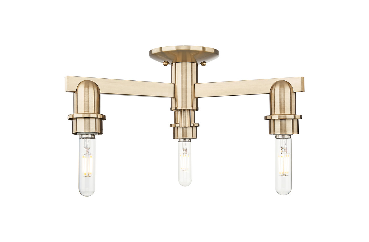 INNOVATIONS 716-3F-CB-G482-7AM Brookhaven Cloche 3-Light Semi-Flush Mount Champagne Bronze